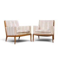 T H Robsjohn Gibbings Robsjohn Gibbings for Widdicomb Sabre Leg Lounge Chairs Pair - 4810543