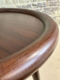 T H Robsjohn Gibbings Round Mahogany Brass Side Table attributed to Robsjohn Gibbings 1950 - 3246771