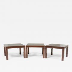 T H Robsjohn Gibbings Set Of 3 Th Robsjohn Gibbings American Walnut Parsons Design End Side Tables - 3179056