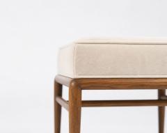 T H Robsjohn Gibbings Set of Stools by T H Robsjohn Gibbings in Walnut and Velvet C 1950s - 4606502