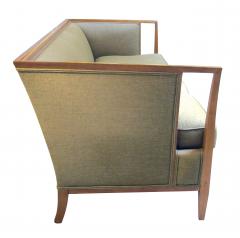 T H Robsjohn Gibbings Shapely American Mid century Robsjohn Gibbings Style Sofa with Flared Arms - 3234262
