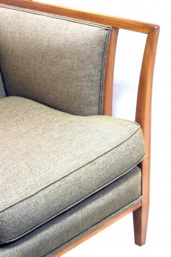 T H Robsjohn Gibbings Shapely American Mid century Robsjohn Gibbings Style Sofa with Flared Arms - 3234265