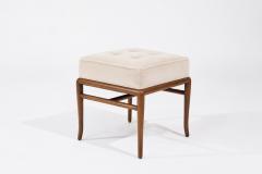 T H Robsjohn Gibbings Stools by T H Robsjohn Gibbings in Walnut and Velvet C 1950s - 4605297
