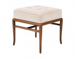 T H Robsjohn Gibbings Stools by T H Robsjohn Gibbings in Walnut and Velvet C 1950s - 4605350