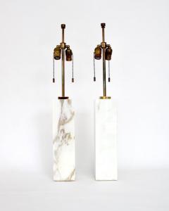 T H Robsjohn Gibbings T H ROBSJOHN GIBBINGS CALCUTTA GOLD MARBLE PAIR OF TABLE LAMPS - 2094233