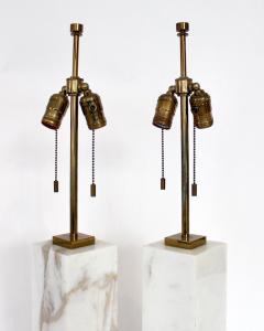 T H Robsjohn Gibbings T H ROBSJOHN GIBBINGS CALCUTTA GOLD MARBLE PAIR OF TABLE LAMPS - 2094246