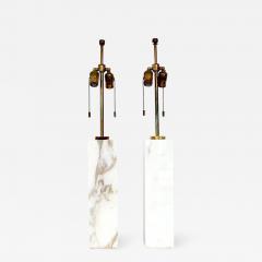 T H Robsjohn Gibbings T H ROBSJOHN GIBBINGS CALCUTTA GOLD MARBLE PAIR OF TABLE LAMPS - 2095022