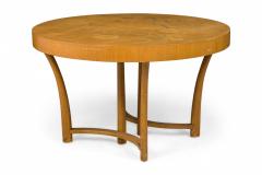 T H Robsjohn Gibbings T H Robsjohn Gibbings Circular Bleached Walnut Dining Table with Leaves - 2787500