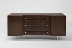 T H Robsjohn Gibbings T H Robsjohn Gibbings Credenza in Walnut and Brass C 1950s - 3867944