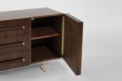 T H Robsjohn Gibbings T H Robsjohn Gibbings Credenza in Walnut and Brass C 1950s - 3867951