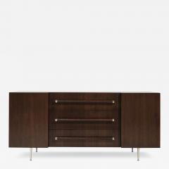 T H Robsjohn Gibbings T H Robsjohn Gibbings Credenza in Walnut and Brass C 1950s - 3869470