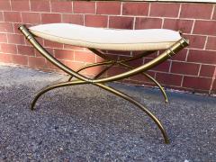 T H Robsjohn Gibbings T H Robsjohn Gibbings Custom Brass Curule Bench for the Kandell Residence - 1233787