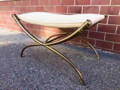 T H Robsjohn Gibbings T H Robsjohn Gibbings Custom Brass Curule Bench for the Kandell Residence - 1233788