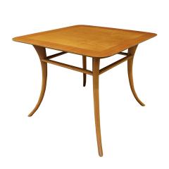 T H Robsjohn Gibbings T H Robsjohn Gibbings End Table In Walnut with Klismos Legs 1956 Signed  - 1180022