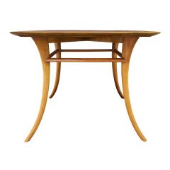 T H Robsjohn Gibbings T H Robsjohn Gibbings End Table In Walnut with Klismos Legs 1956 Signed  - 1180029