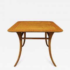 T H Robsjohn Gibbings T H Robsjohn Gibbings End Table In Walnut with Klismos Legs 1956 Signed  - 1182791