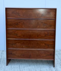 T H Robsjohn Gibbings T H Robsjohn Gibbings For Widdicomb 5 Drawer Tall Walnut Dresser - 2867649