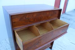 T H Robsjohn Gibbings T H Robsjohn Gibbings For Widdicomb 5 Drawer Tall Walnut Dresser - 2867659