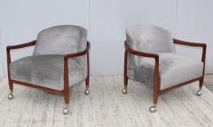 T H Robsjohn Gibbings T H Robsjohn Gibbings For Widdicomb Walnut Armchairs - 1615873