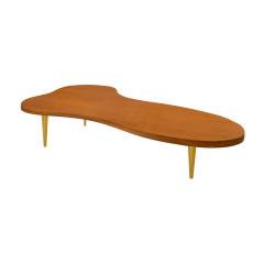 T H Robsjohn Gibbings T H Robsjohn Gibbings Iconic Free Form Coffee Table with Brass Legs 1950s - 3682530