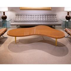 T H Robsjohn Gibbings T H Robsjohn Gibbings Iconic Free Form Coffee Table with Brass Legs 1950s - 3682532