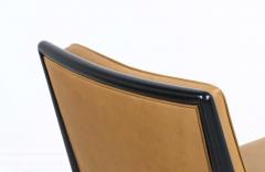 T H Robsjohn Gibbings T H Robsjohn Gibbings Leather Wood Slipper Lounge Chairs for Widdicomb - 2236933
