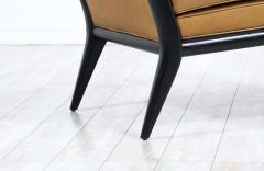 T H Robsjohn Gibbings T H Robsjohn Gibbings Leather Wood Slipper Lounge Chairs for Widdicomb - 2236937