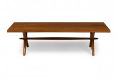 T H Robsjohn Gibbings T H Robsjohn Gibbings Mid Century American Modern Walnut Low Coffee Table - 4272980