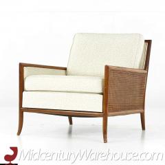 T H Robsjohn Gibbings T H Robsjohn Gibbings Mid Century Cane Sided Lounge Chairs Pair - 3694762