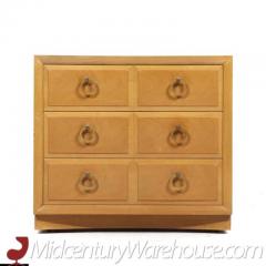 T H Robsjohn Gibbings T H Robsjohn Gibbings Mid Century Maple and Brass Three Drawer Chest Pair - 3554475