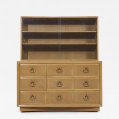 T H Robsjohn Gibbings T H Robsjohn Gibbings Modern Mid Century Maple and Brass Credenza with Hutch - 3560555