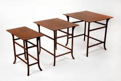 T H Robsjohn Gibbings T H Robsjohn Gibbings Nesting Tables in Walnut for Widdicomb 1950s Sabre Legs - 2020948