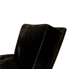 T H Robsjohn Gibbings T H Robsjohn Gibbings Pair of Iconic Slipper Chairs in Black Velvet 1950s - 1756245