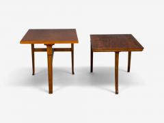 T H Robsjohn Gibbings T H Robsjohn Gibbings Rare Trapeza End Tables Walnut Greece 1937 - 4792284