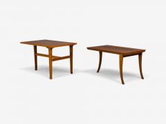 T H Robsjohn Gibbings T H Robsjohn Gibbings Rare Trapeza End Tables Walnut Greece 1937 - 4792286
