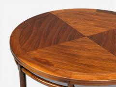 T H Robsjohn Gibbings T H Robsjohn Gibbings Round Coffee Table Brass Walnut USA 1960s - 4448732