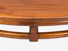 T H Robsjohn Gibbings T H Robsjohn Gibbings Round Coffee Table Brass Walnut USA 1960s - 4448735