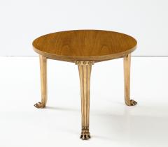 T H Robsjohn Gibbings T H Robsjohn Gibbings Saridis Walnut Table Bronze Claw Base c 1960 - 2958991