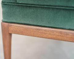 T H Robsjohn Gibbings T H Robsjohn Gibbings Style Lounge Chairs in Emerald Velvet C 1950s - 4485736