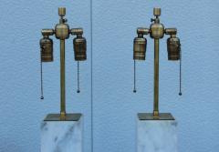 T H Robsjohn Gibbings T H Robsjohn Gibbings Style Marble And Brass Table Lamps - 2215766