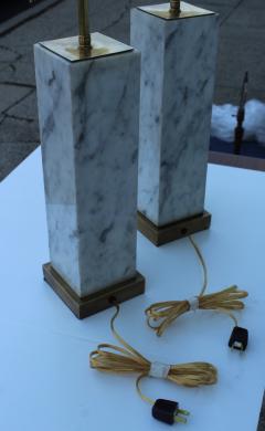 T H Robsjohn Gibbings T H Robsjohn Gibbings Style Marble And Brass Table Lamps - 2215772