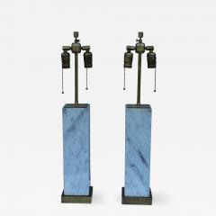 T H Robsjohn Gibbings T H Robsjohn Gibbings Style Marble And Brass Table Lamps - 2222046