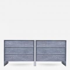 T H Robsjohn Gibbings T H Robsjohn Gibbings Thin Line Bedside Tables in Grey Ceruse - 335959