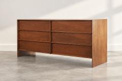 T H Robsjohn Gibbings T H Robsjohn Gibbings Thin Line Walnut Dresser C 1950s - 4795309