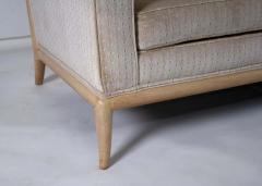 T H Robsjohn Gibbings T H Robsjohn Gibbings Three Seat Sofa Custom Bleached Walnut Frame Widdicomb - 1765318