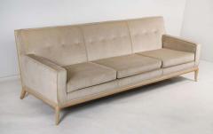 T H Robsjohn Gibbings T H Robsjohn Gibbings Three Seat Sofa Custom Bleached Walnut Frame Widdicomb - 1765319