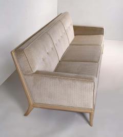 T H Robsjohn Gibbings T H Robsjohn Gibbings Three Seat Sofa Custom Bleached Walnut Frame Widdicomb - 1765321