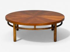 T H Robsjohn Gibbings T H Robsjohn Gibbings Walnut Round Coffee Table USA 1960s - 4323887