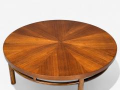 T H Robsjohn Gibbings T H Robsjohn Gibbings Walnut Round Coffee Table USA 1960s - 4323891