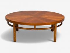 T H Robsjohn Gibbings T H Robsjohn Gibbings Walnut Round Coffee Table USA 1960s - 4323893